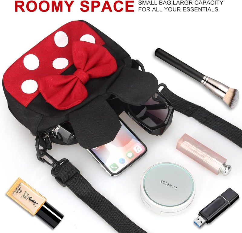 Dksyee Cute Crossbody Purse for Little Girls Toddler Mini Mouse Travel Crossbody Bag Small Kids Shoulder Handbag Mini Cartoon Cross Body Bag - Image 2